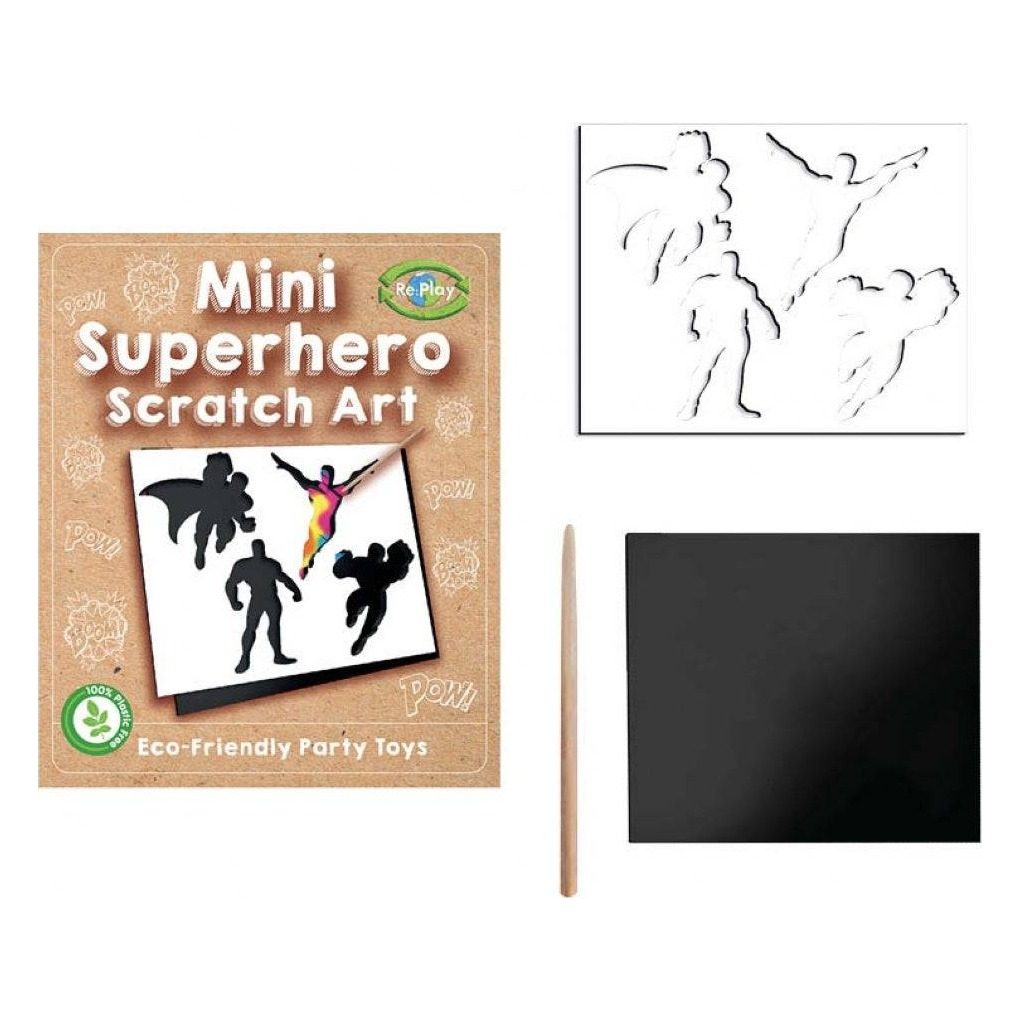 Mini Superhero Scratch Art Sheet