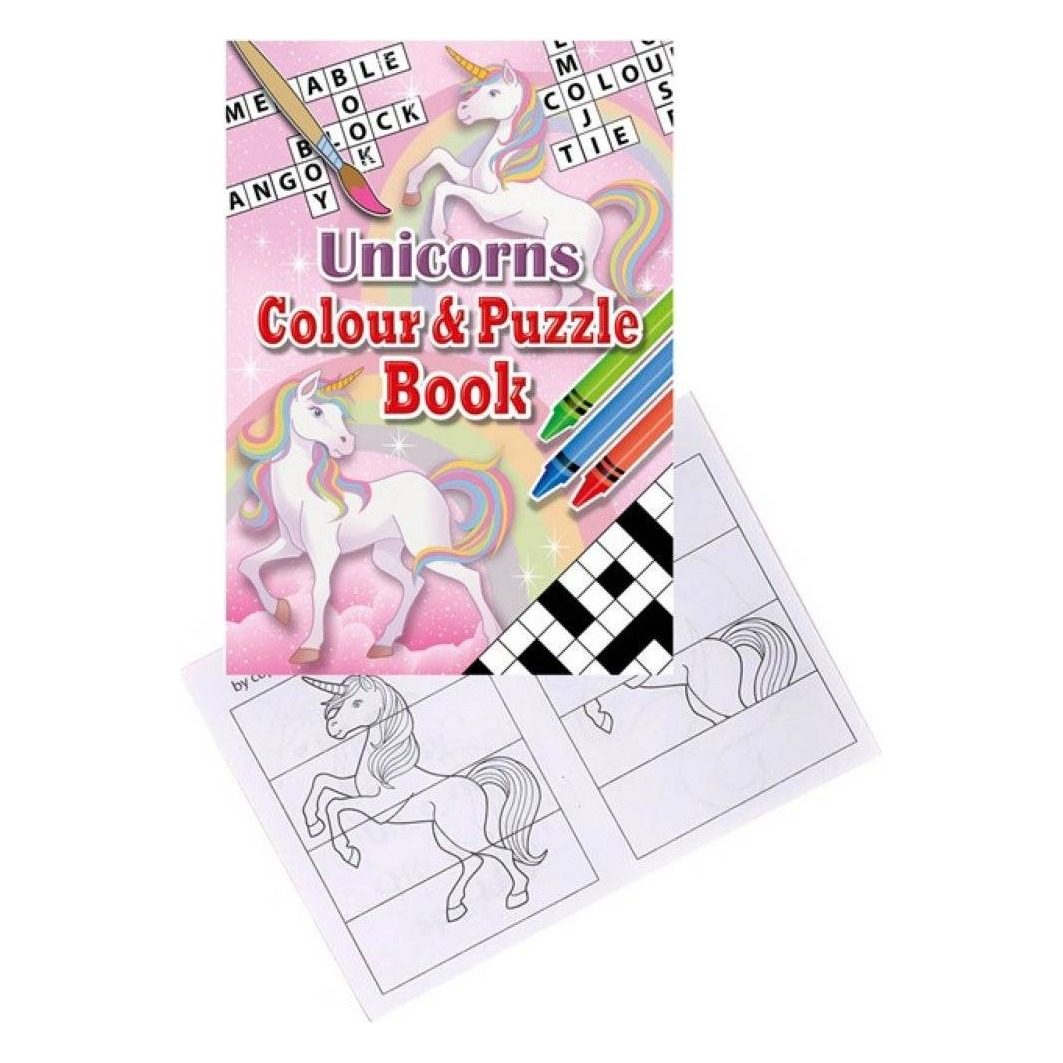 Mini Unicorn Colouring Puzzle Book