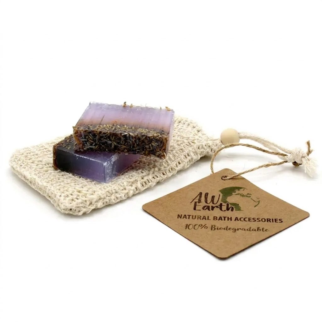 Washed Jute Soap Bag and Sleep Lavender soap - 25g