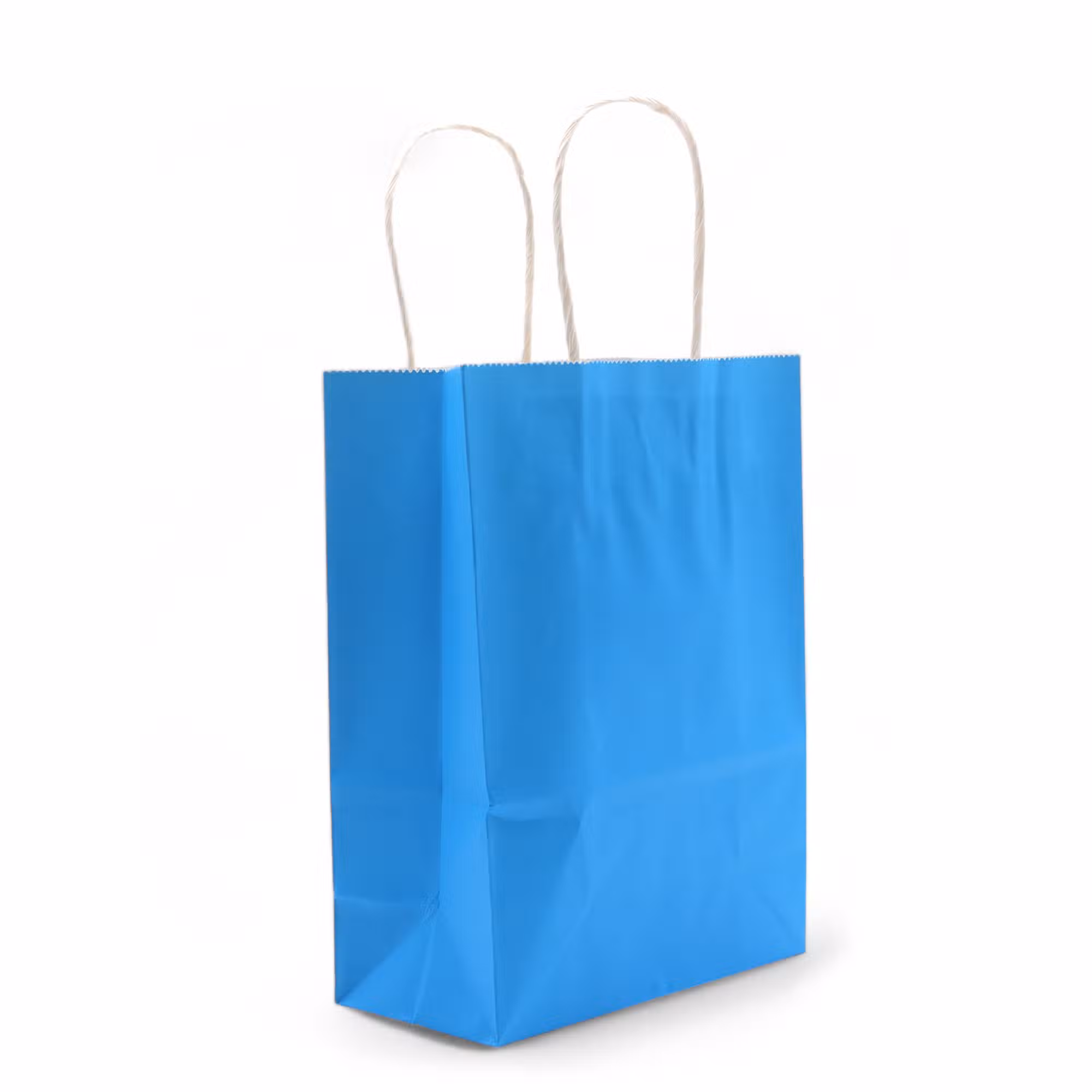 Blue recycled kraft paper bag