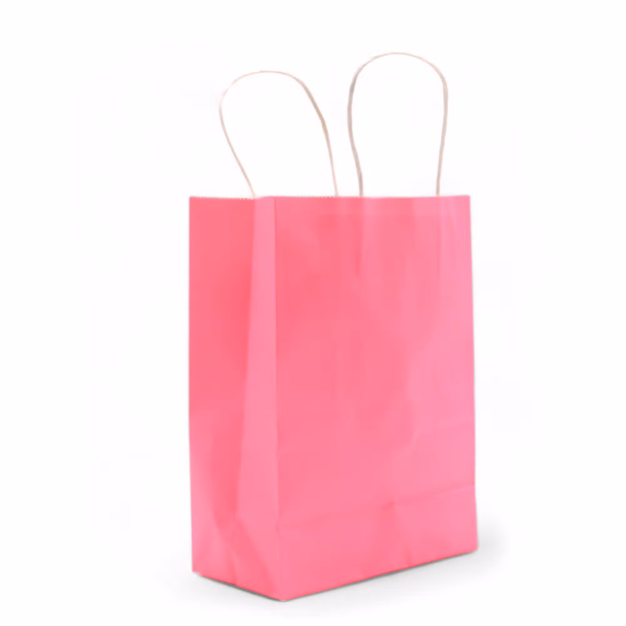Pink recycled kraft paper bag